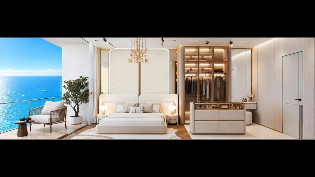 King's Suite bedroom with dressing area at Shahrukhz Residences
