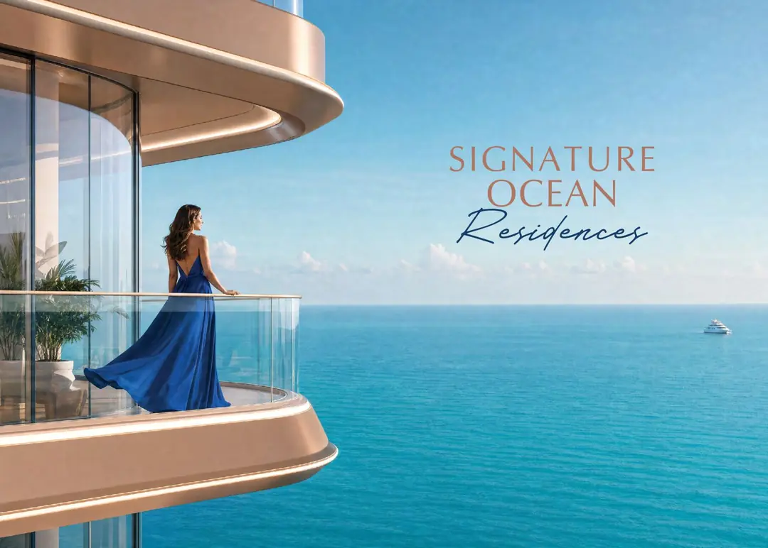 Woman on the balcony of a Signature Ocean Residence with open sea view