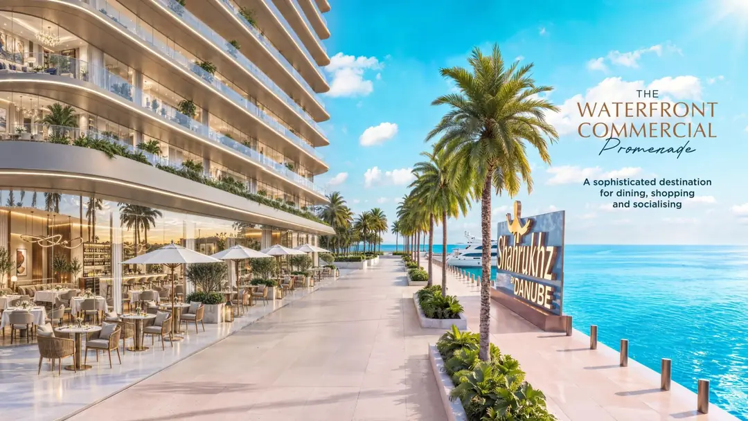 Waterfront promenade at Shahrukhz Residences